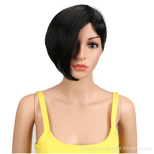 Rebecca fashion brand 12 Inches Short cut For Black Women Heat Resistant 3 kind of Colors Blonde Wigs  Synthetic Hair Wigs